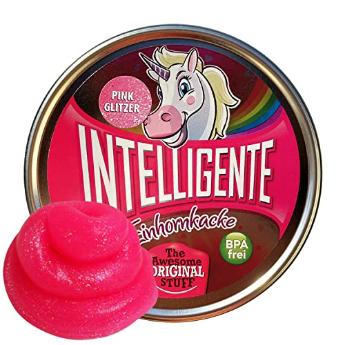 Intelligente Knete - Einhornkacke - Pink Glitzer Einhorn Unicorn Magische Knete - BPA- und Glutenfrei (80g)